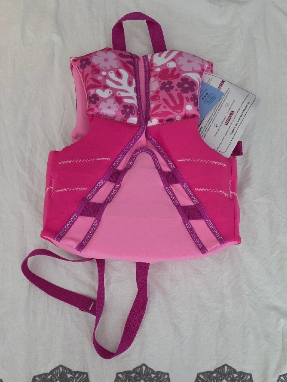 Hyperkate Kids Pink Floral Swim Vest with Secure Buckles
